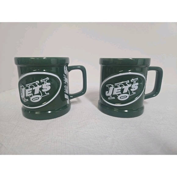 Other - New York Jets Coffee Mugs Set of 2 Green White NFL‎ Football Team Old Logo Cup